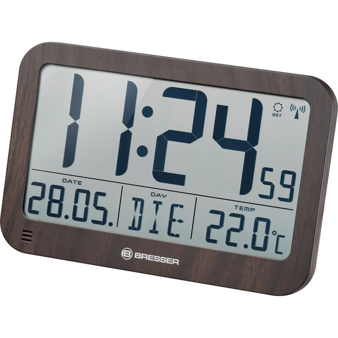 Часы настенные/настольные BRESSER MyTime MC LCD в корпусе под дерево