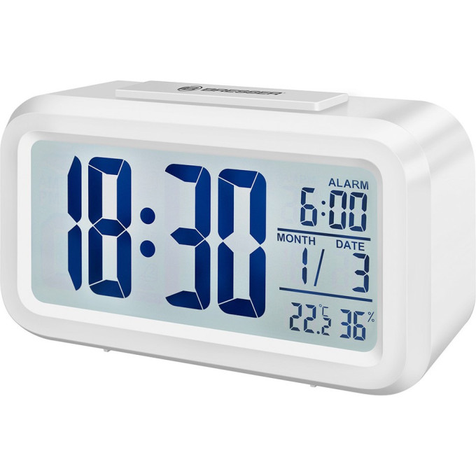 Часы настольные BRESSER MyTime Duo LCD, белые