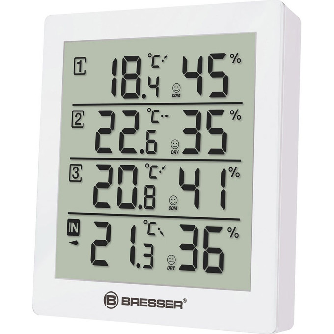 Метеостанция BRESSER Temeo Hygro Quadro, белая