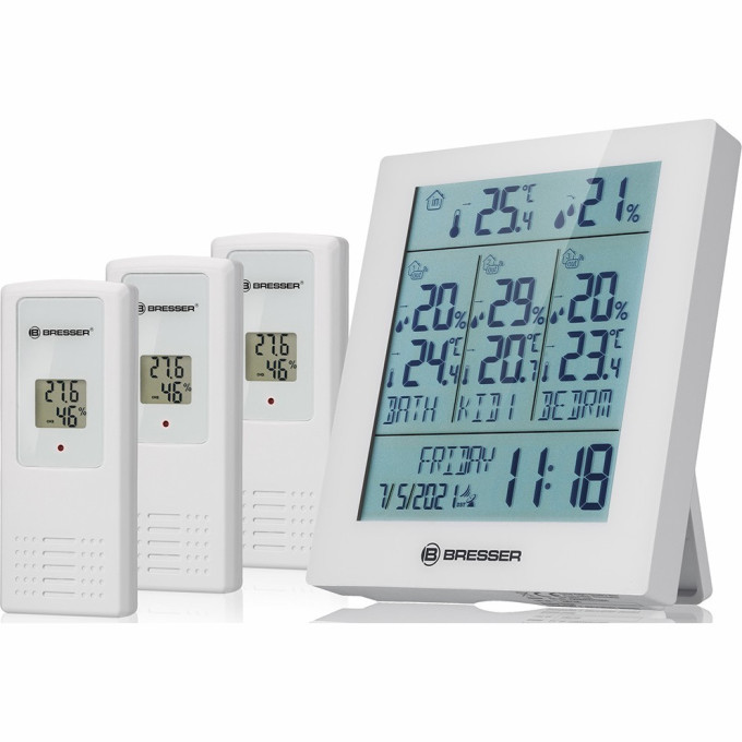 Метеостанция BRESSER Temeo Hygro Quadro Prestige белая