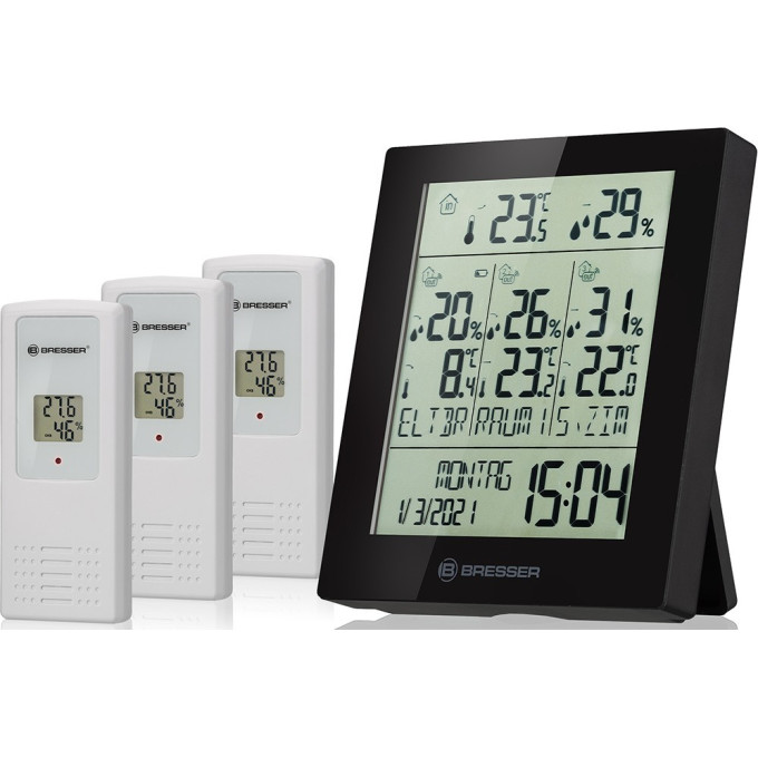 Метеостанция BRESSER Temeo Hygro Quadro Prestige черная