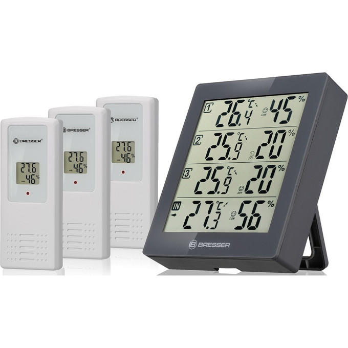 Метеостанция BRESSER Temeo Hygro Quadro, серая