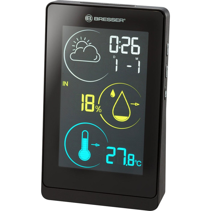 Метеостанция BRESSER Temeo Life H с цветным дисплеем, черная